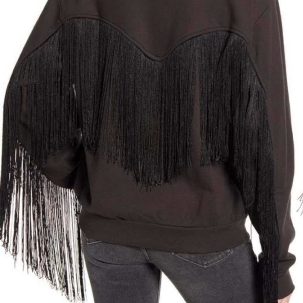 Levi's Black Fringe Crewneck Pullover (NWT)